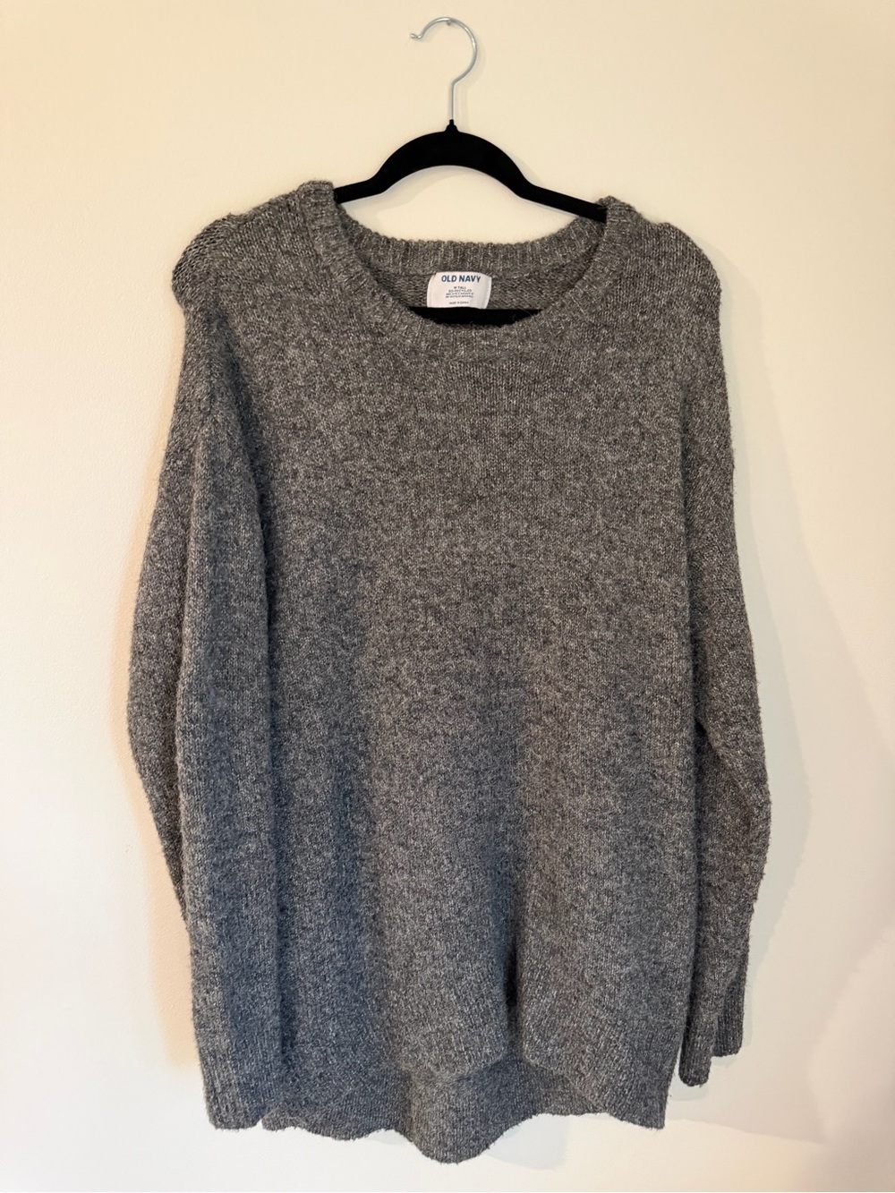 Old Navy Heather Gray Ribbed Crewneck Sweater